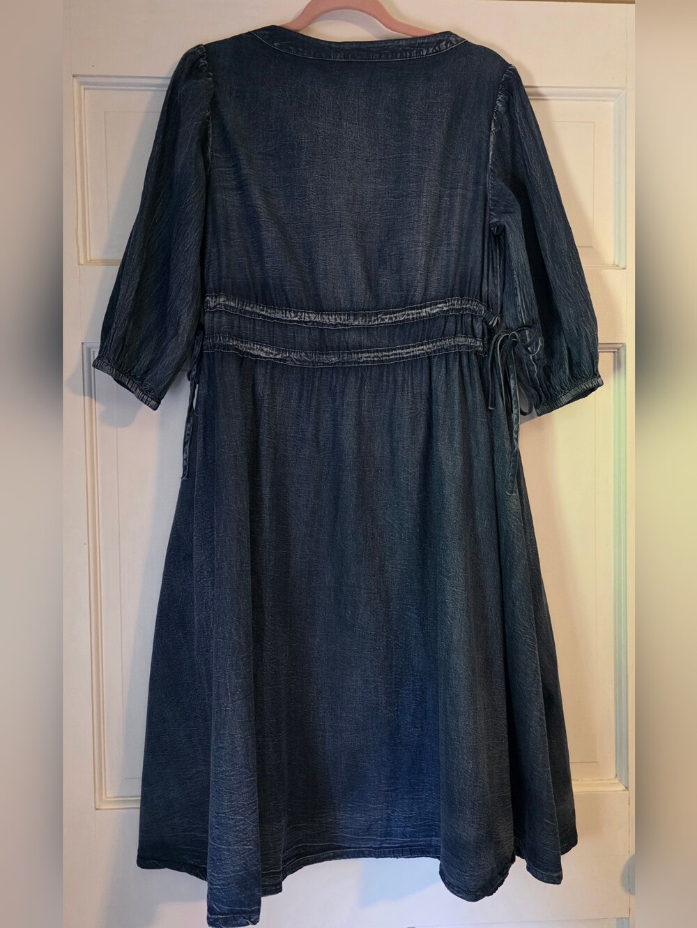 Embroidered Chambray Dress - Picture 3 of 4
